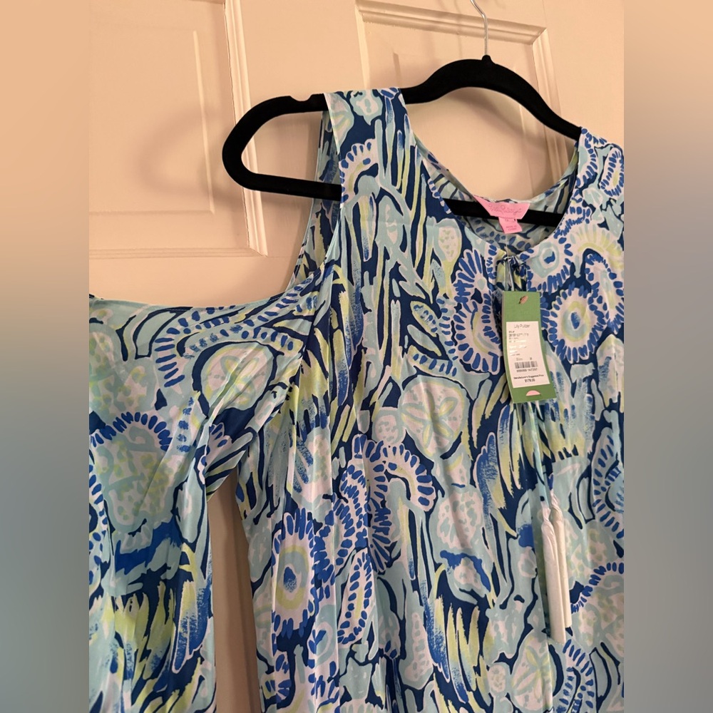 Lilly Pulitzer size MSugar Blue Floral Cold-Shoulder dress